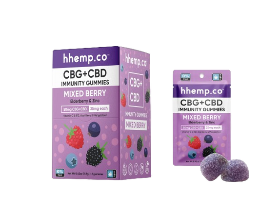 hhemp.co CBG+CBD 50mg 2pk Immunity Gummies - (24ct Box) - hhemp.co Wholesale 