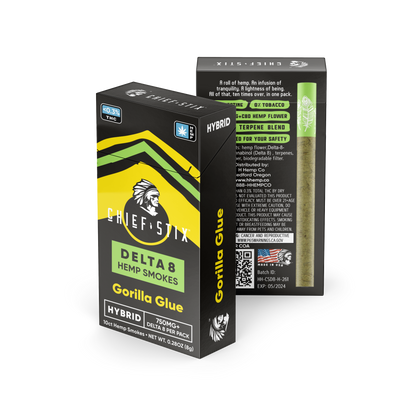 Chief Stix Delta 8 Hemp Smokes 10ct 750mg Gorilla Glue - (10pk Carton) - hhemp.co Wholesale 
