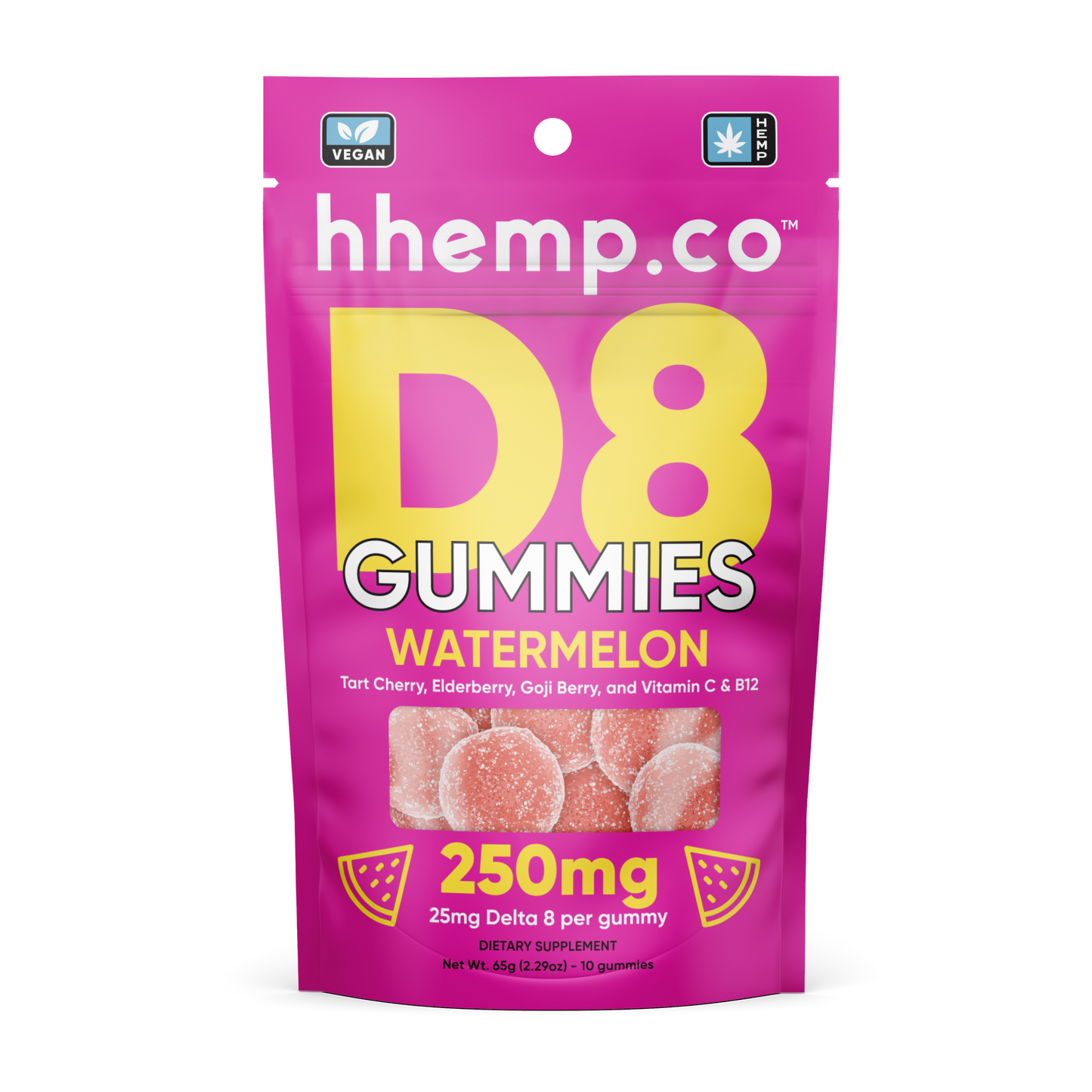 hhemp.co Delta 8 Gummies 10ct 250mg - (12pk Box) - hhemp.co Wholesale 