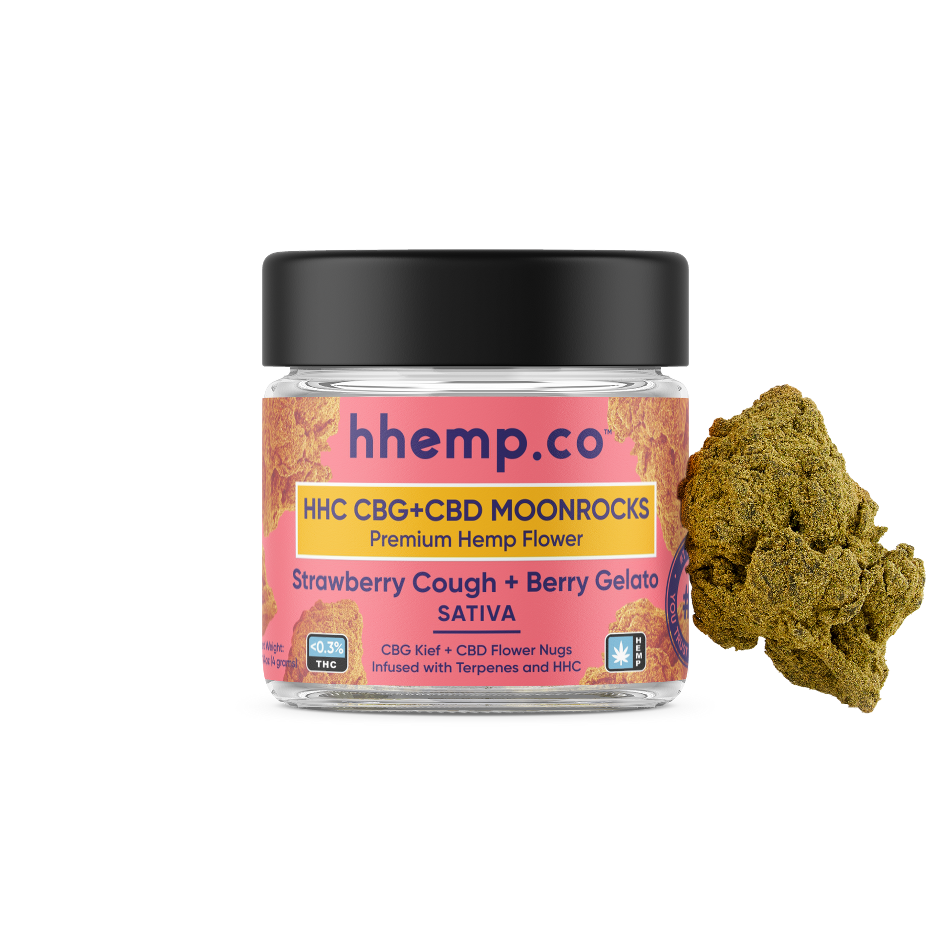hhemp.co HHC CBG+CBD Moonrocks 4g Flower Jar - Unit - hhemp.co Wholesale 