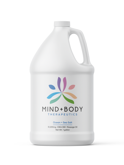 Mind+Body Therapeutics CBG:CBD 51,200mg Massage Oil 1 Gallon - Ocean + Sea Salt - hhemp.co Wholesale 