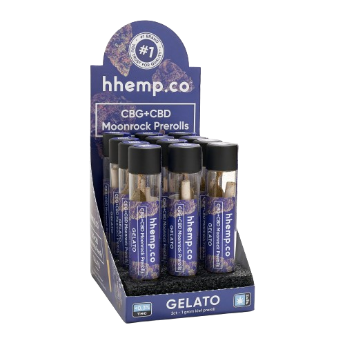 hhemp.co CBG + CBD 1g 2pk Preroll Gelato - (12ct Box) - hhemp.co Wholesale 