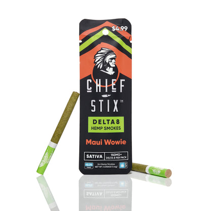 Chief Stix Delta 8 Hemp Smokes 2ct Pouch - (45ct Tub) - hhemp.co Wholesale 